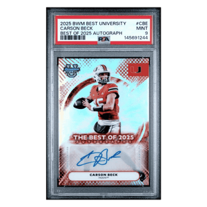 Carson Beck PSA 9 2025 Bowman's Best University Best of 2025 Autograph Card #CBE
