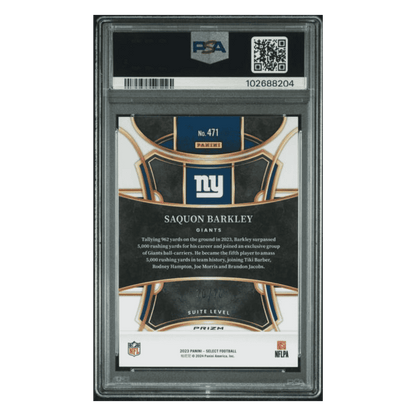 Saquon Barkley PSA 10 2023 Panini Select Dragon Scale Prizm #d/ 70 Card #471