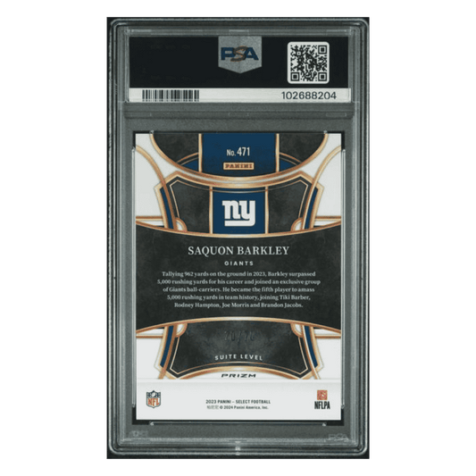 Saquon Barkley PSA 10 2023 Panini Select Dragon Scale Prizm #d/ 70 Card #471