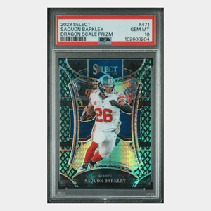 Saquon Barkley PSA 10 2023 Panini Select Dragon Scale Prizm #d/ 70 Card #471