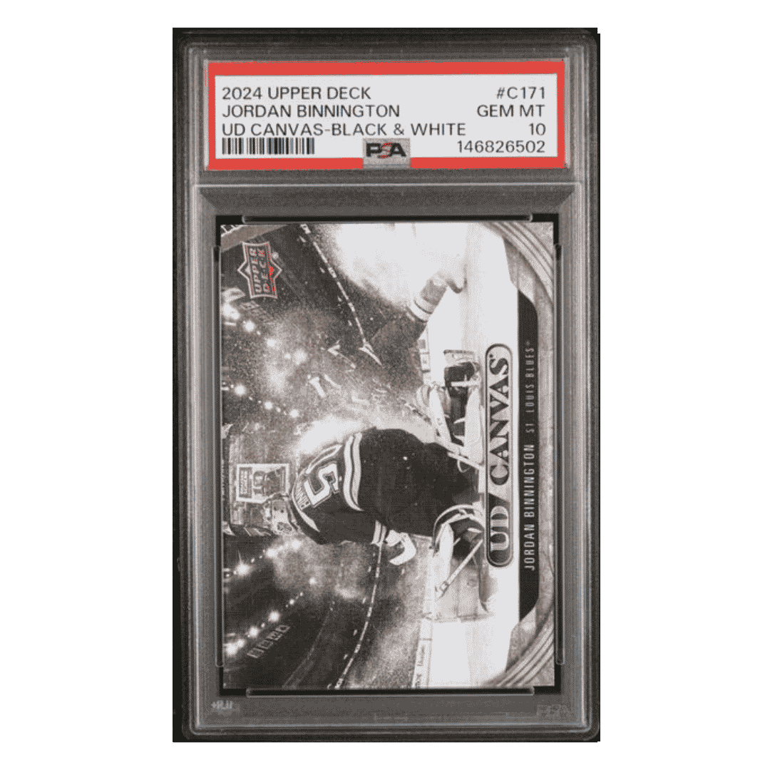 Jordan Binnington PSA 10 2024 Upper Deck Canvas - Black & White Card #C171