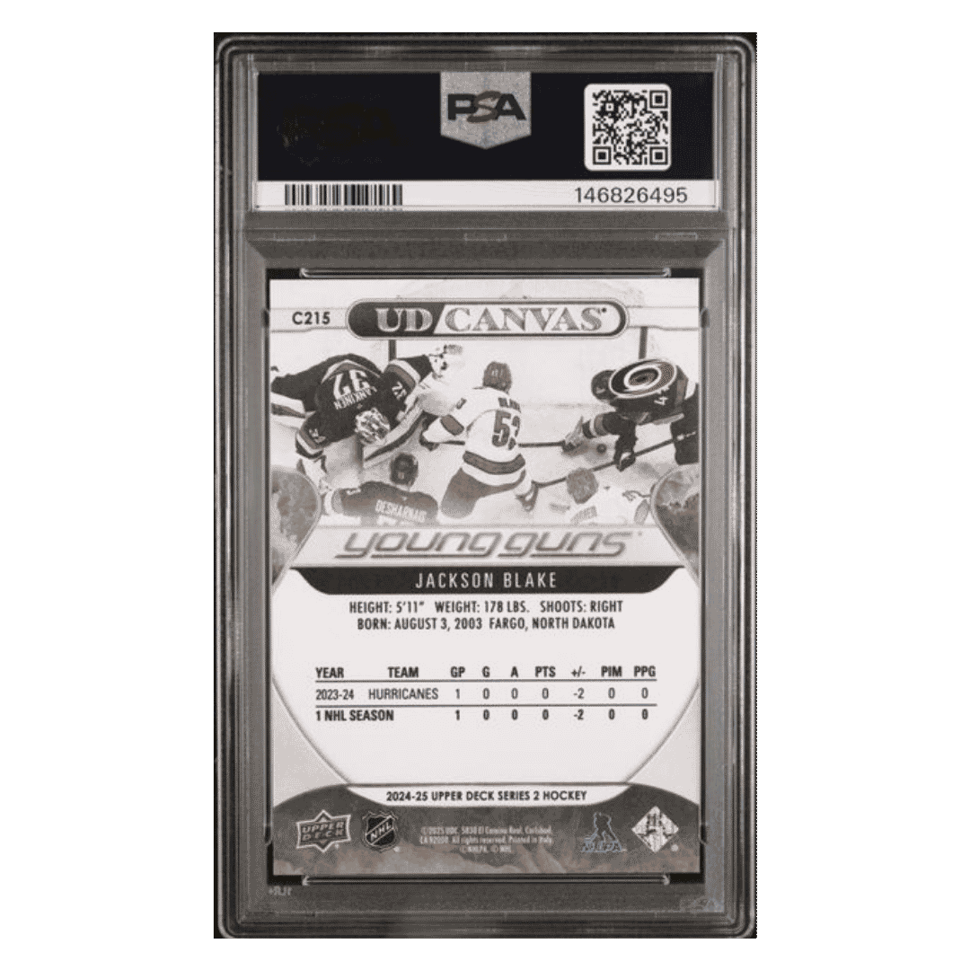 Jackson Blake PSA 10 2024 Upper Deck Canvas Young Guns - Black & White Card #C215