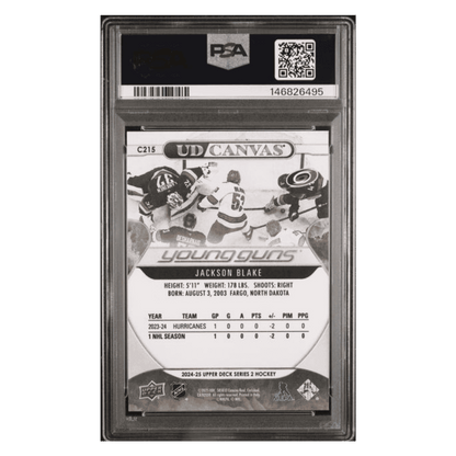 Jackson Blake PSA 10 2024 Upper Deck Canvas Young Guns - Black & White Card #C215