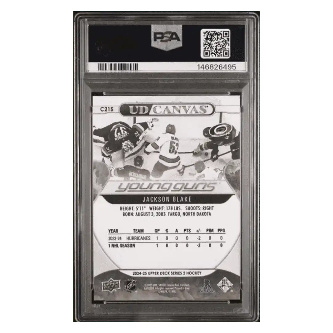 Jackson Blake PSA 10 2024 Upper Deck Canvas Young Guns - Black & White Card #C215