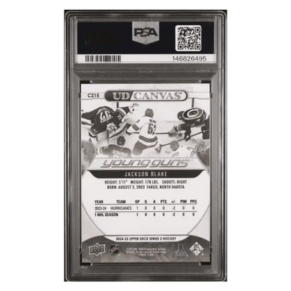 Jackson Blake PSA 10 2024 Upper Deck Canvas Young Guns - Black & White Card #C215