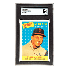 Stan Musial SGC 5 1958 Topps All Star Card #476