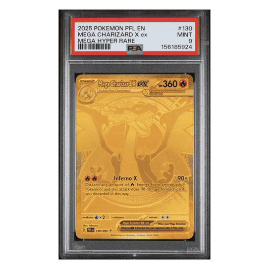 Mega Charizard X ex PSA 9 2025 Pokemon Phantasmal Flames Mega Hyper Rare Card #130