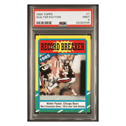 Walter Payton PSA 9 1986 Topps Card #7