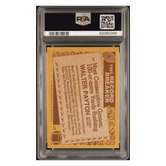 Walter Payton PSA 9 1986 Topps Card #7