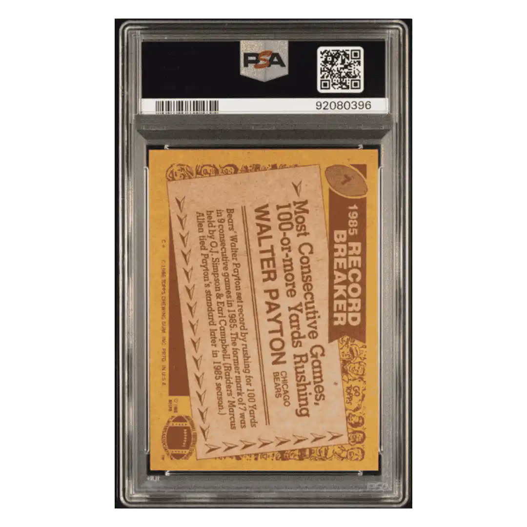 Walter Payton PSA 9 1986 Topps Card #7