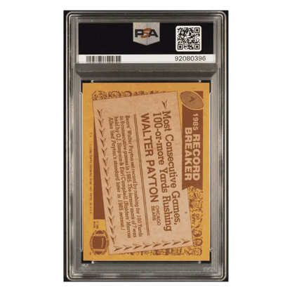 Walter Payton PSA 9 1986 Topps Card #7