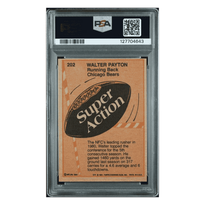 Walter Payton PSA 8 1981 Topps Card #202