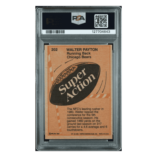 Walter Payton PSA 8 1981 Topps Card #202
