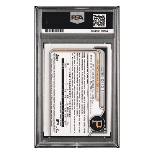 Paul Skenes PSA 10 2024 Bowman Chrome Prospects Mini Diamond Refractor Card #BCP125