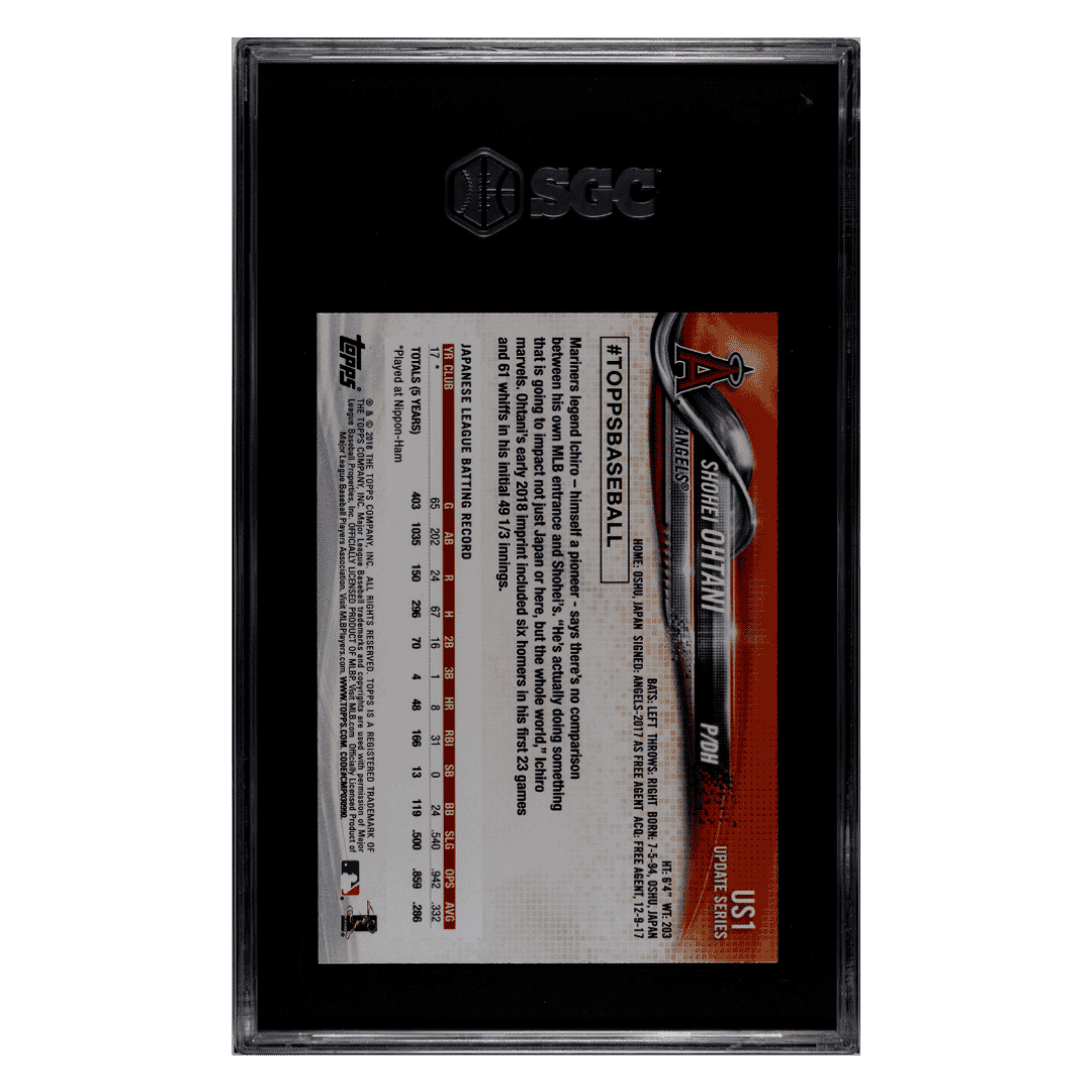 Shohei Ohtani SGC 10 2018 Topps Update Rookie RC Card #US1