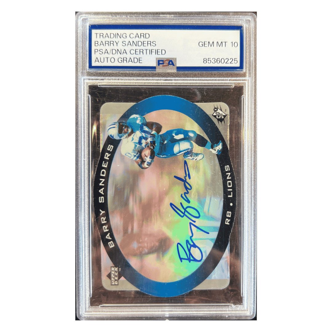 Barry Sanders 1995 Upper Deck SPX Autograph Card #16
