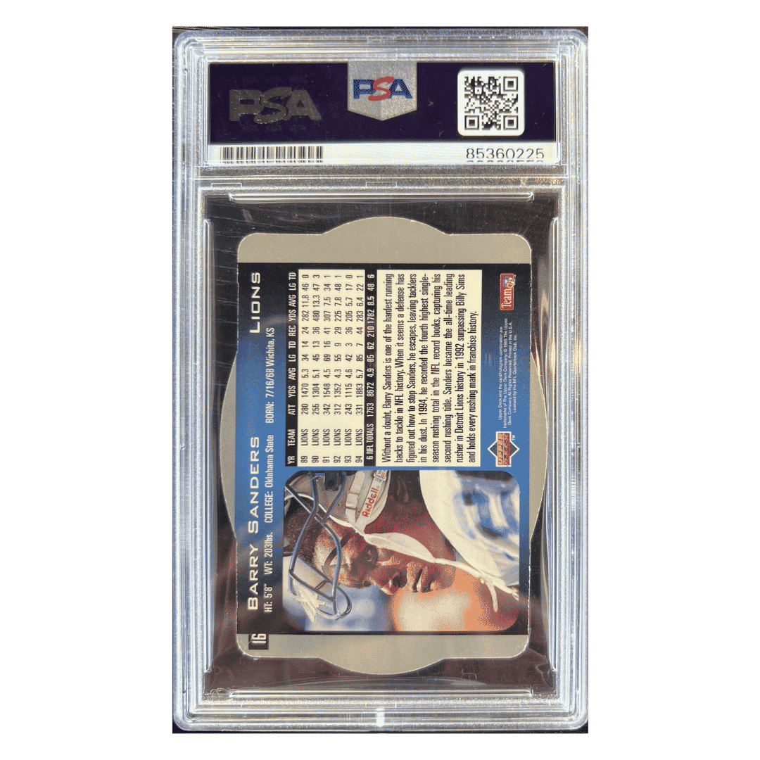 Barry Sanders 1995 Upper Deck SPX Autograph Card #16