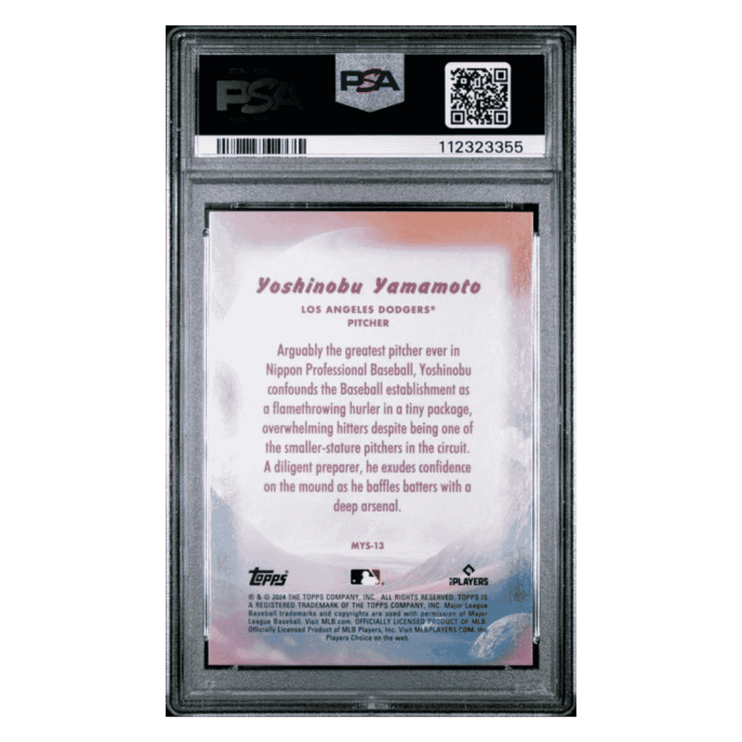 Yoshinobu Yamamoto PSA 10 2024 Topps Update Mystical Rookie RC Card #MYS13