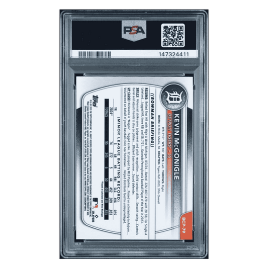 Kevin McGonigle PSA 10 2025 Bowman Chrome Prospects Card #BCP79