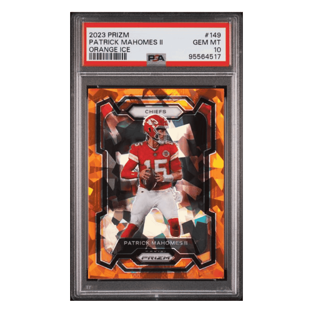 Patrick Mahomes PSA 10 2023 Panini Prizm Orange Ice Card #149