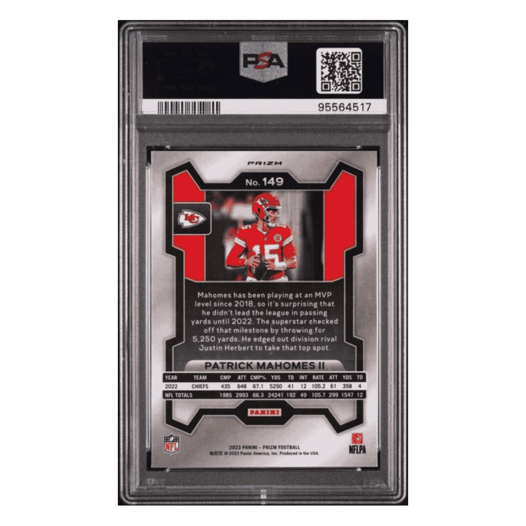 Patrick Mahomes PSA 10 2023 Panini Prizm Orange Ice Card #149