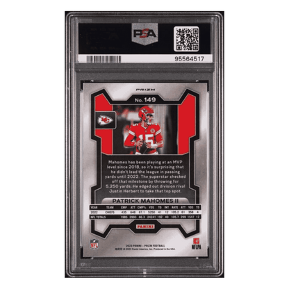 Patrick Mahomes PSA 10 2023 Panini Prizm Orange Ice Card #149