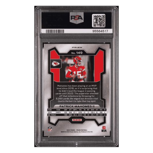 Patrick Mahomes PSA 10 2023 Panini Prizm Orange Ice Card #149