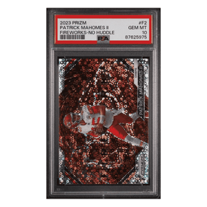 Patrick Mahomes PSA 10 2023 Panini Prizm Fireworks - No Huddle Card #F2