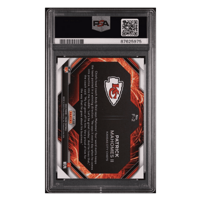 Patrick Mahomes PSA 10 2023 Panini Prizm Fireworks - No Huddle Card #F2