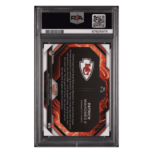 Patrick Mahomes PSA 10 2023 Panini Prizm Fireworks - No Huddle Card #F2