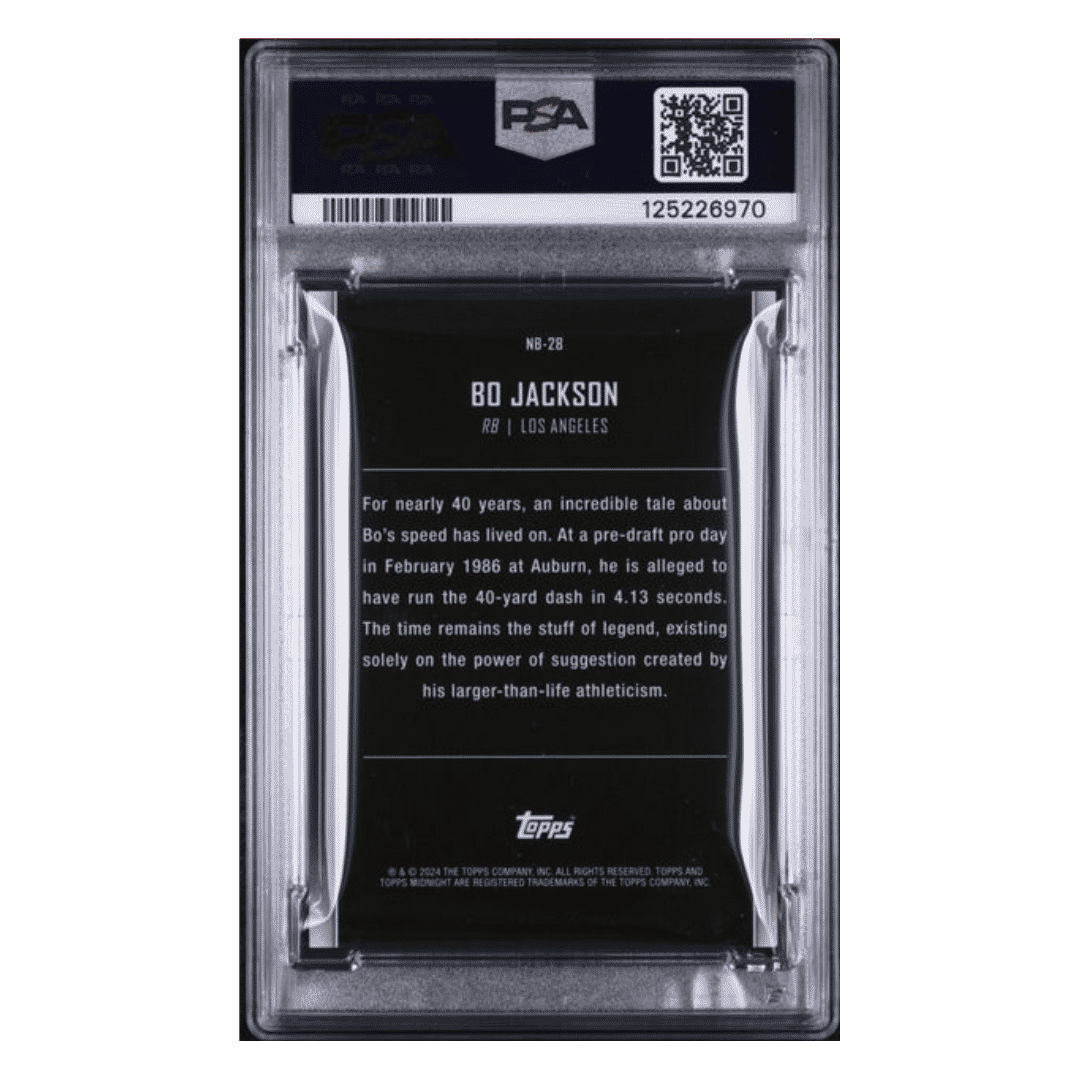 Bo Jackson PSA 9 2024 Topps Midnight Nightball Dusk #d/ 75 Card #NB28