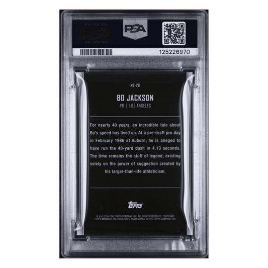 Bo Jackson PSA 9 2024 Topps Midnight Nightball Dusk #d/ 75 Card #NB28