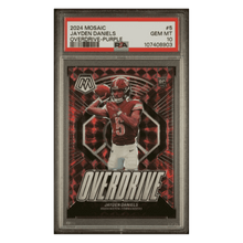 Jayden Daniels PSA 10 2024 Panini Mosaic Overdrive Purple Rookie RC #d/ 49 Card #5