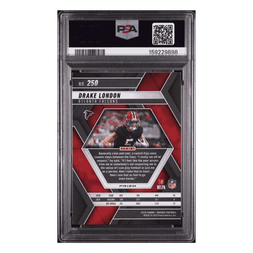Drake London PSA 10 2025 Panini Mosaic Genesis Case Hit Card #250