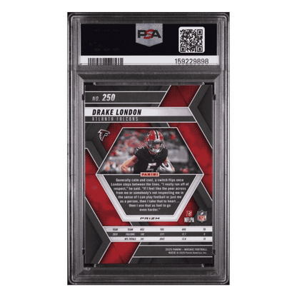 Drake London PSA 10 2025 Panini Mosaic Genesis Case Hit Card #250