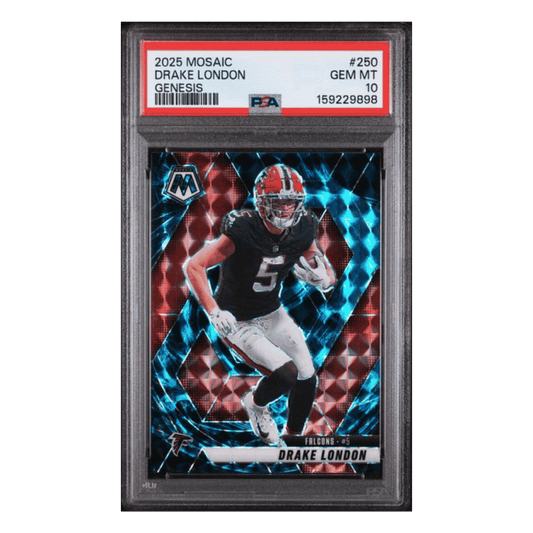 Drake London PSA 10 2025 Panini Mosaic Genesis Case Hit Card #250