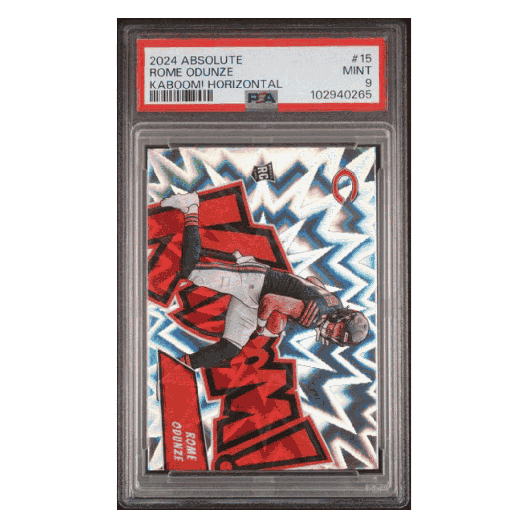 Rome Odunze PSA 9 2024 Panini Absolute Kaboom! Horizontal Rookie RC Card #15
