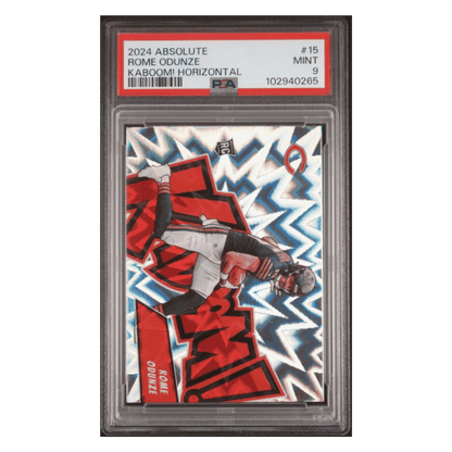 Rome Odunze PSA 9 2024 Panini Absolute Kaboom! Horizontal Rookie RC Card #15