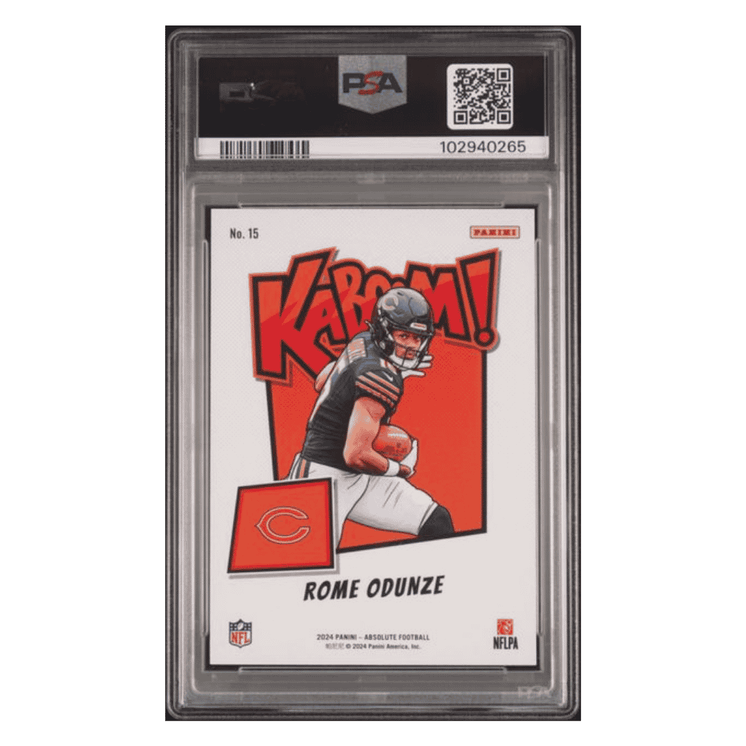 Rome Odunze PSA 9 2024 Panini Absolute Kaboom! Horizontal Rookie RC Card #15