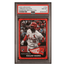 Jordan Walker PSA 8 2023 Topps Archives Inverted Red Hot Foil Rookie RC #d/ 50 Card #154
