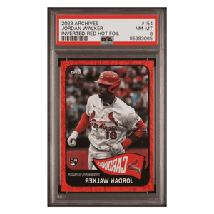 Jordan Walker PSA 8 2023 Topps Archives Inverted Red Hot Foil Rookie RC #d/ 50 Card #154