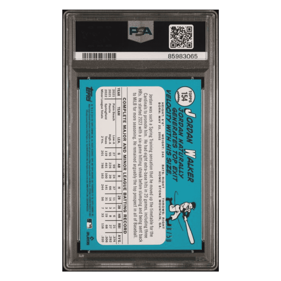 Jordan Walker PSA 8 2023 Topps Archives Inverted Red Hot Foil Rookie RC #d/ 50 Card #154