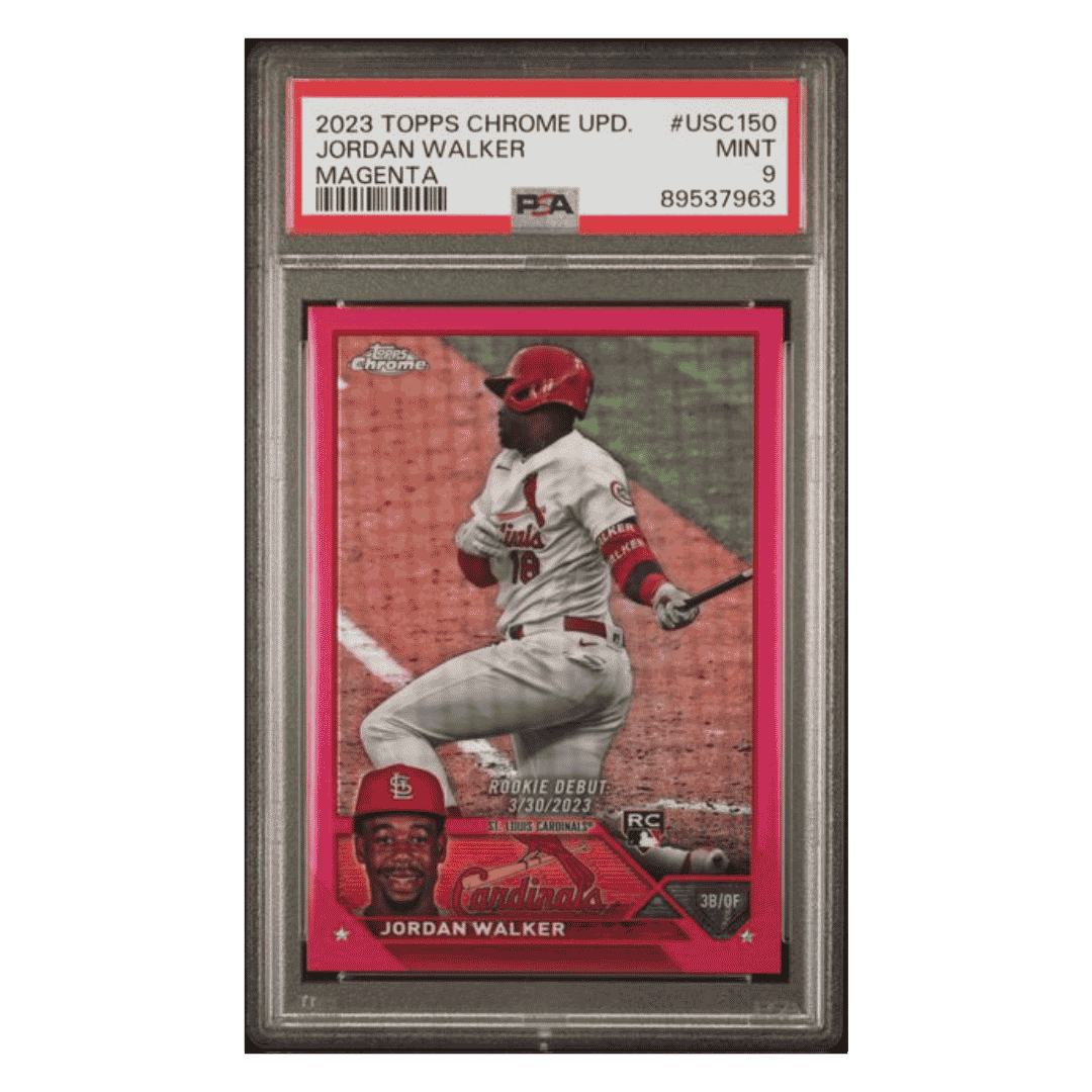 Jordan Walker PSA 9 2023 Topps Chrome Update Magenta Rookie RC #d/ 399 Card #USC150