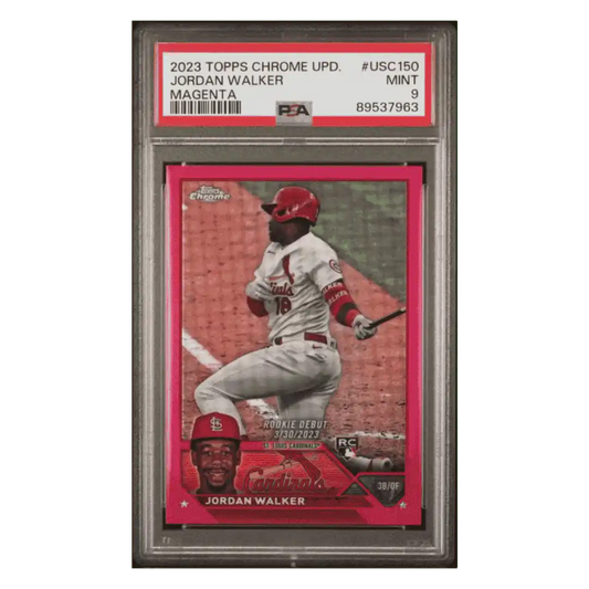 Jordan Walker PSA 9 2023 Topps Chrome Update Magenta Rookie RC #d/ 399 Card #USC150