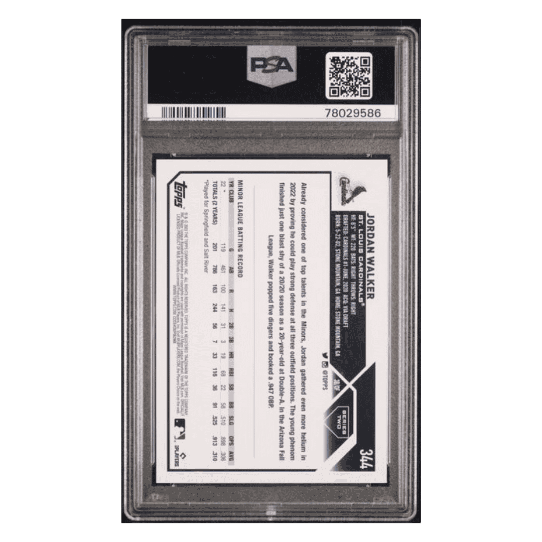 Jordan Walker PSA 10 2023 Topps Gold Foil Rookie RC Card #344