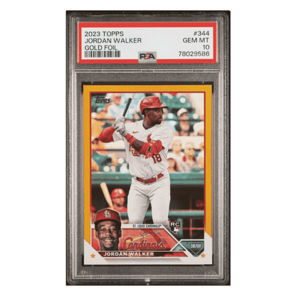Jordan Walker PSA 10 2023 Topps Gold Foil Rookie RC Card #344