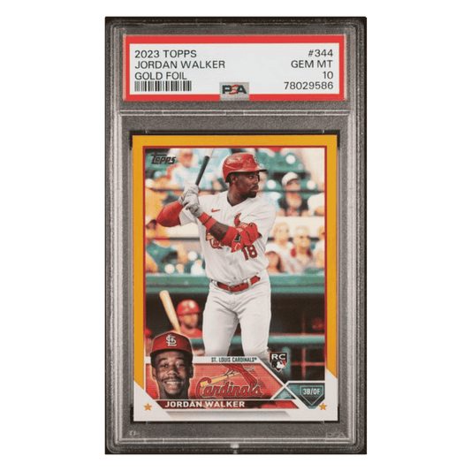 Jordan Walker PSA 10 2023 Topps Gold Foil Rookie RC Card #344