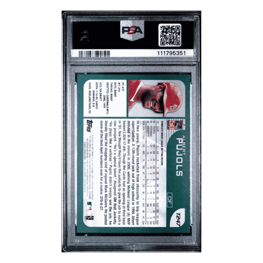 Albert Pujols PSA 9 2001 Topps Traded Rookie RC Card #T247