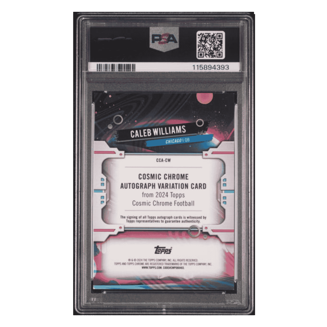 Caleb Williams PSA 9 2024 Topps Cosmic Chrome Autograph Black Eclipse Rookie RC #d/ 10 Card #CW
