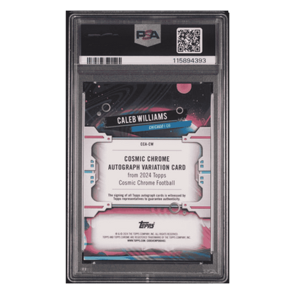 Caleb Williams PSA 9 2024 Topps Cosmic Chrome Autograph Black Eclipse Rookie RC #d/ 10 Card #CW